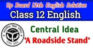 Class 12th English Poetry - A Roadside Stand central idea - Up Board Class 12th English Central Idea 'A Roadside Stand' -  A Roadside Stand central idea in hindi