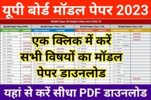 Up Board Model Paper 2023 PDF Download in One Click